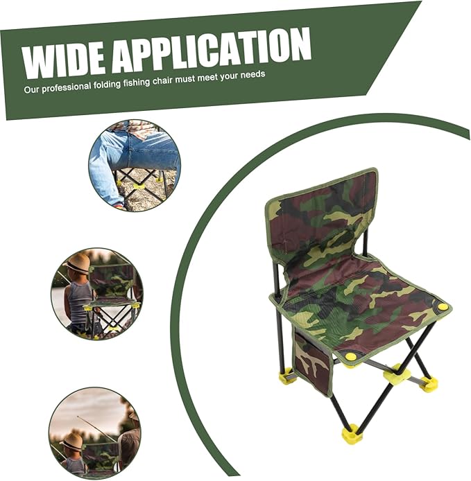Happyyami Portable Folding Fishing Chair Outdoor Beach Stool Rugged Camping Stool