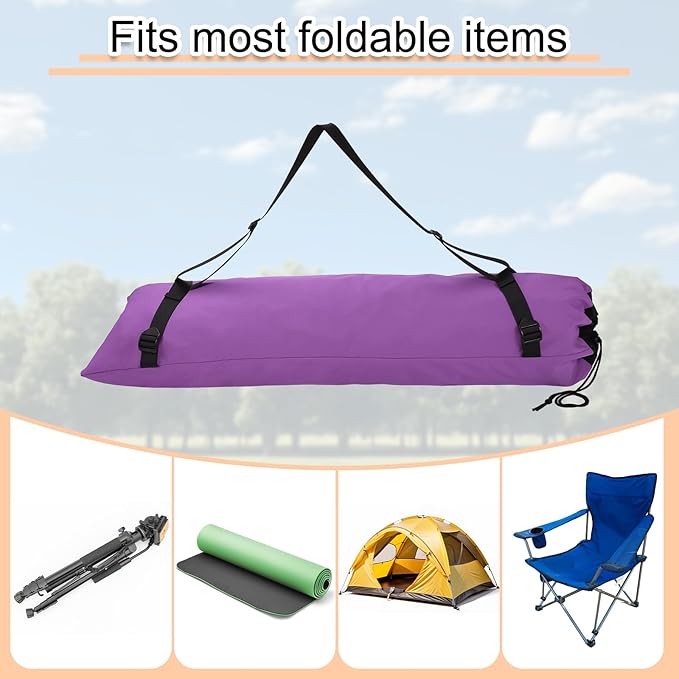 HARFINGTON Camping Chair Replacement Bag 48 Folding Chair Carry Bag Oxford Cloth Storage Tent Bag with Shoulder Strap for Travel Outdoor Camping Sports Purple