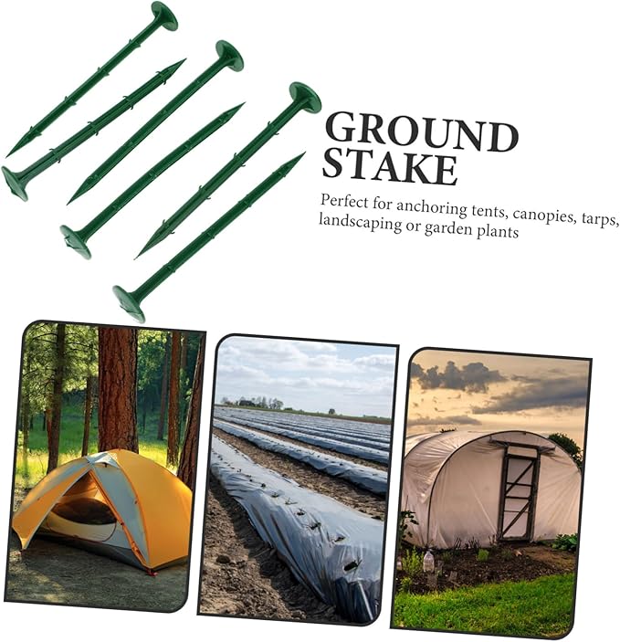 100Pcs Plastic Garden Stakes Durable Lawn Ground Pegs for Tent Fixing Securing Ground Landscape Outdoor Stakes for Gardening Use