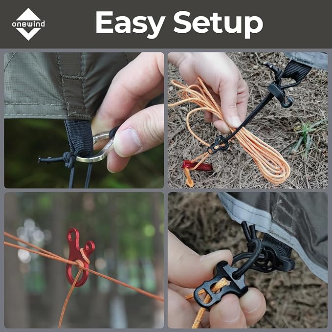 onewind 12×10 ft Hammock Tarp Ultralight Tarp Silnylon Hammock Rain Fly Lightweight Waterproof Camping Tent Tarp with Doors Easy to Setup with Stuff Sack Tent Stakes OD Green