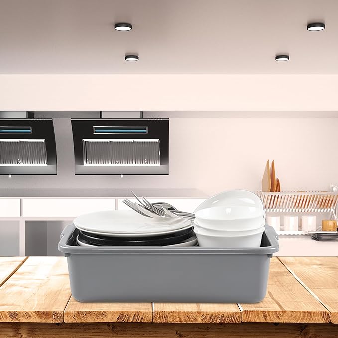 Cand 4 Pack Food Service Bus Tubs 8 L Restaurant Bussing Tub Commercial Bus Tub Grey