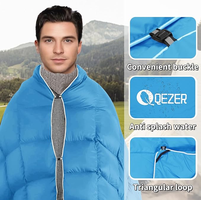 Down Camping Blanket Packable600+Fill PowerMulti-Purpose Warm Camping Quilt for Outdoor Camping Backpacking and Hiking 73x53 inches.
