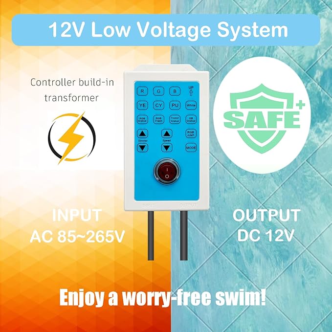 Pool Lights for Inground Pool 20W 6 Inch LED Inground Pool Light with Controller Remote and APP Control for Wet Niche Color Changing Underwater Swimming Pool Lights with 150 Foot Cord
