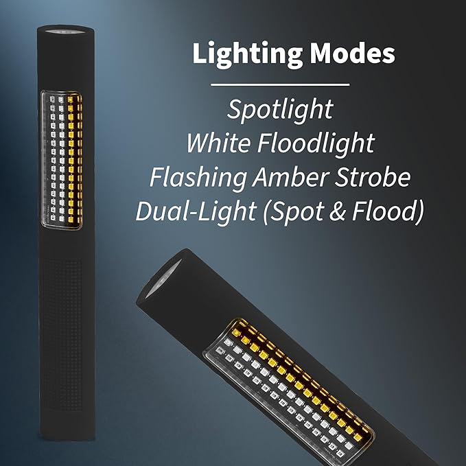 Nightstick NSP-1174 LED Safety Light &amp Flashlight - White &amp Amber Floodlight  Black