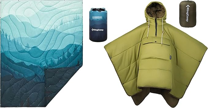 KingCamp Ultralight Camping Blanket Packable Down Alternative Puffy Wearable Blanket