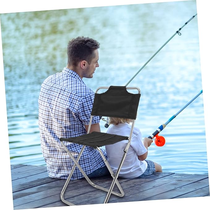 Strong Durable Camping Chair Rod Holder Portable Folding Stool for Beach BBQ