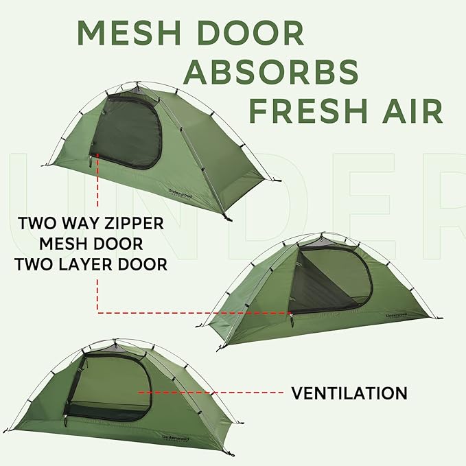 1/2 Person Backpacking Tent for 4-Season - Winter Waterproof Tent for One Person Lightweight Camping Gear for Backpacking Easy Set Up Cold Weather Essentials by Underwood Aggregator
