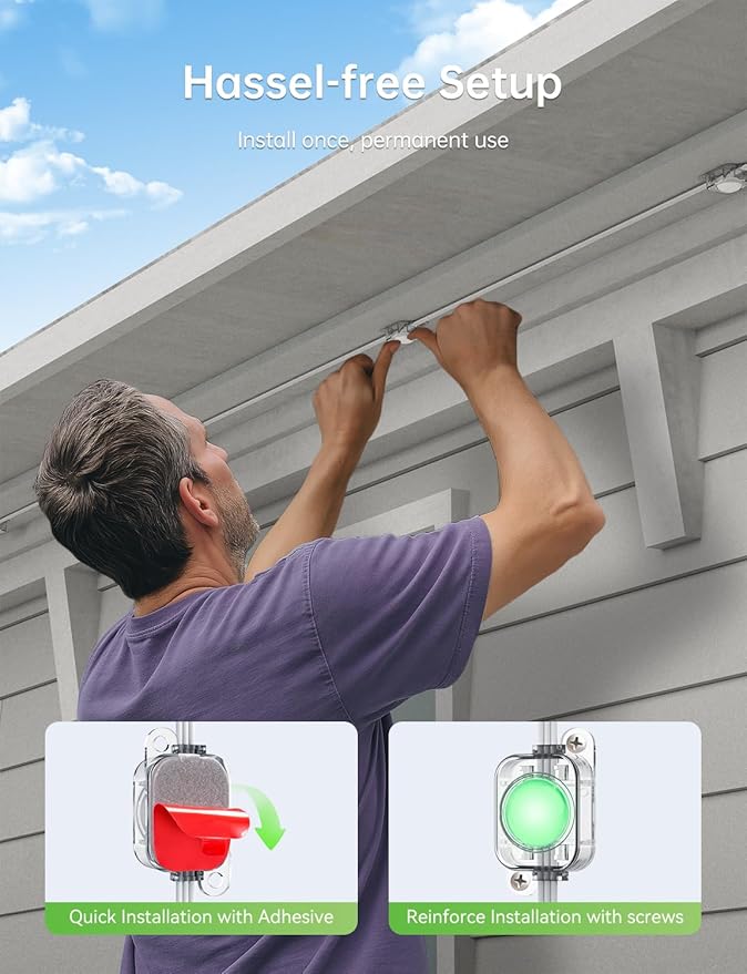 Permanent Outdoor Lights Pro 200ft with 100 LED Smart IC+RGBCW Christmas Halloween Eaves Lights for House Daily and Holiday Decor IP67 Waterproof with APP &amp Remote Control
