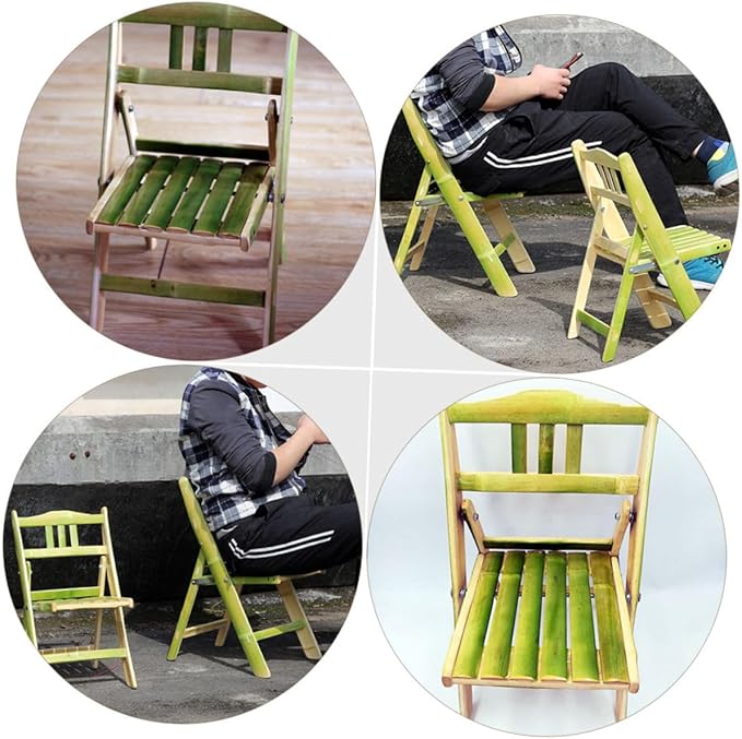 Hemoton Bamboo Folding Chair Easy to Install Camping Stool Student Back-Rest Portable for Home and Business