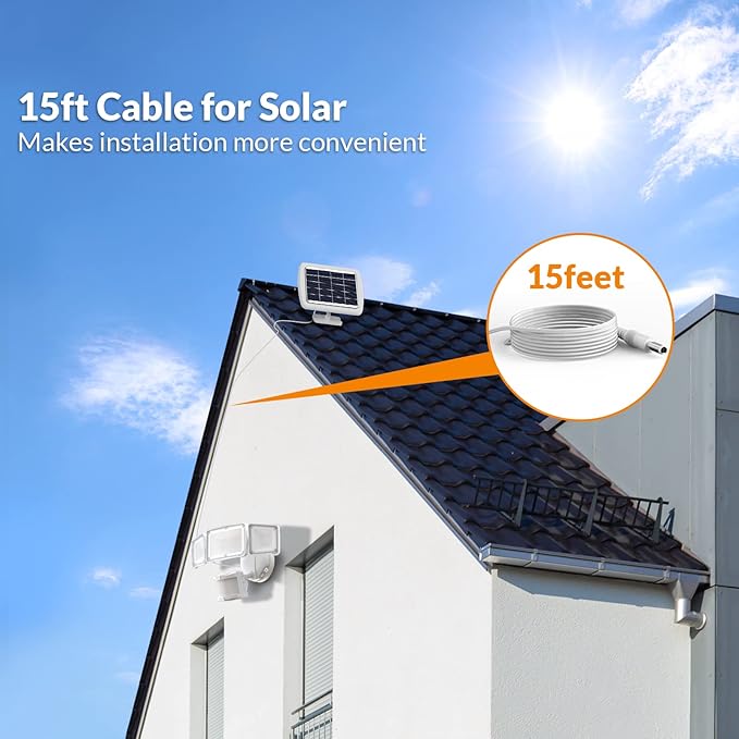LEPOWER 1600LM LED Solar Security Lights Motion Outdoor Motion Sensor Light 5500K White Light IP65 Waterproof Outdoor Flood Solar Light with 3 Adjustable Head for Yard Garage（White）