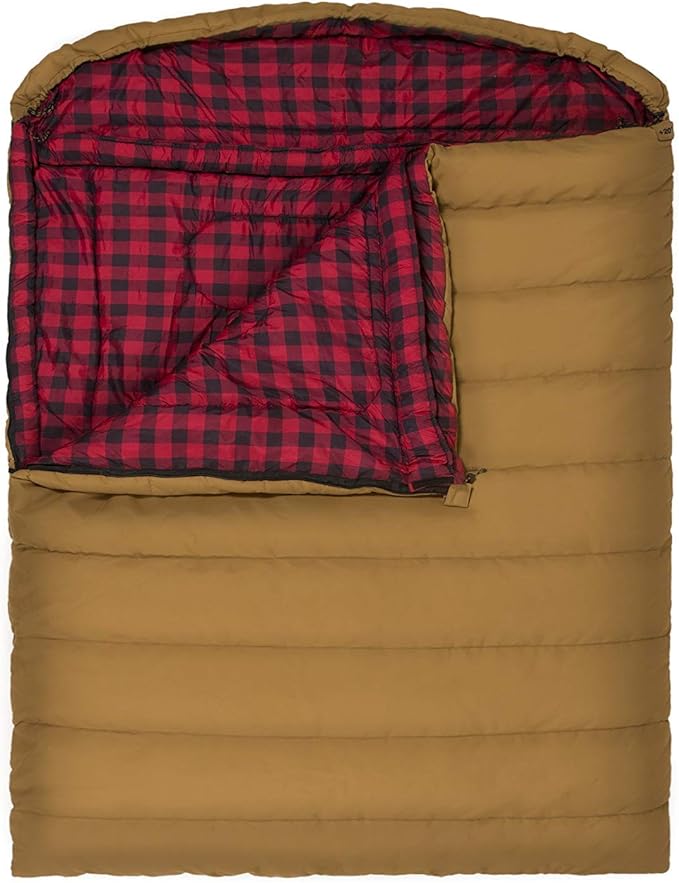 Teton Mammoth Queen Size Double Sleeping Bag- A Warm Bag The Whole Family can Enjoy – Great for Camping Hunting and Base Camp. Compression Sack Included