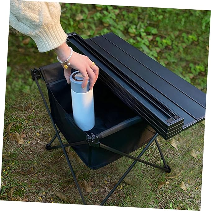Folding Table Portable Outdoor Desk Easy to Clean Lightweight for Camping Beach Snacks Picnics and Tailgating Convenient Carry Bag