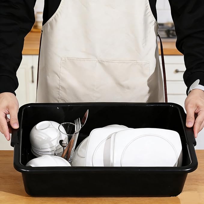 Commercial Bus Tubs Bus Box/Tote Box Set of 4 Black (23 L)