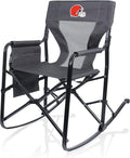 Picnic TIME NFL Cleveland Browns Woodland Rocking Camping Chair with Storage Caddy Camp Chair for Adults (Charcoal Gray)