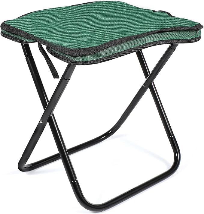 GARVALON Folding Stool for Outside Activities Portable Aluminum Stool Foot Rest for Camping Hiking and Travel