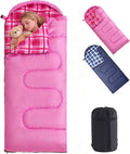 Uniqwamer Kids Sleeping Bag for Girls Boys - 4 Seasons Cold &amp Warm Weather Flannel Camping Sleeping Bags Lightweight &amp Waterproof 45°F Sleeping Bag for Camping Hiking Outdoor Travel