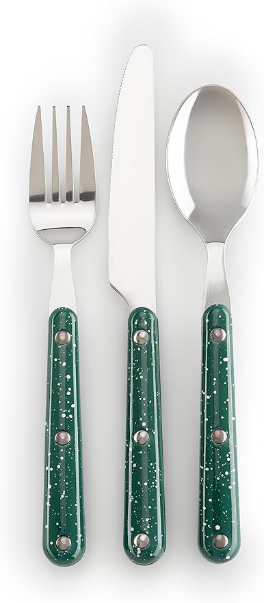 GSI Outdoors Pioneer 12 Piece Cutlery Set Camping Flatware - Green