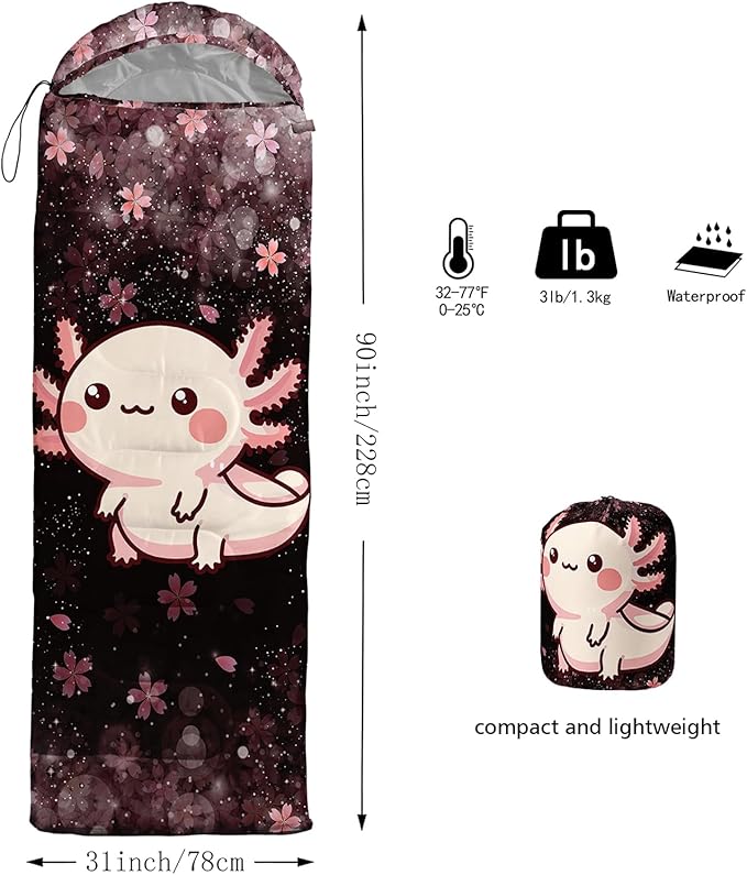 HOSIMA Kids Cute Dog Sleeping BagDifferent Pet Dogs Pattern Cold Weather Gear for CampingAnimal Themed with Christmas Tree Print Waterproof Sleeping Bags for Outdoors Hiking.