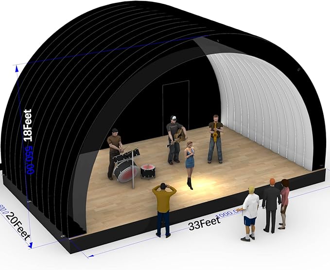 Inflatable Event Stage Tent includes a 950W BlowerInflatable Stage Elevate Your Occasions with Style and ConvenienceInflatable Stage Cover