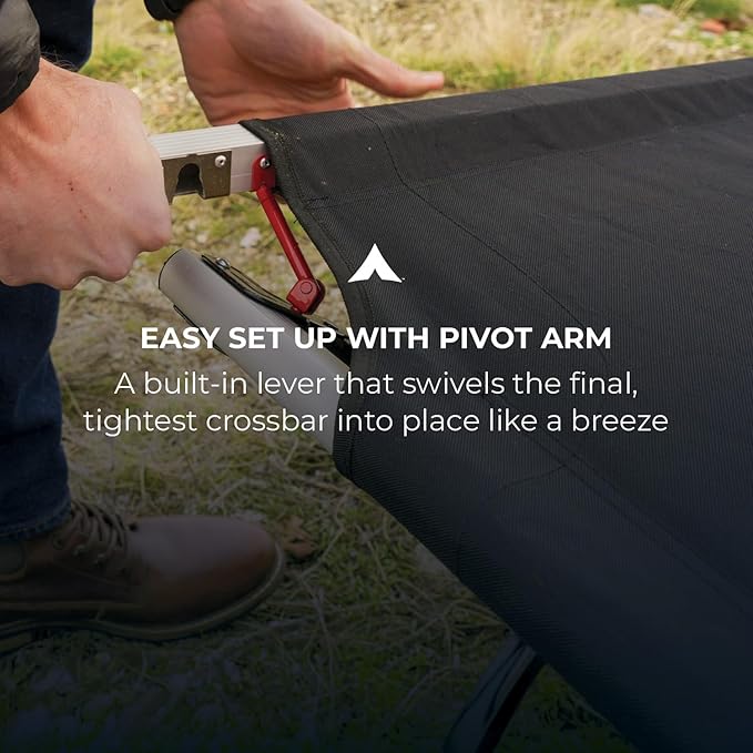 Teton Outfitter Camping Cot Heavy-Duty Oversized Folding Cot for Adults Comfortable Elevated Sleeping Bed Easy Setup
