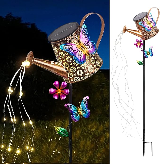 Solar Watering Can with Lights Outdoor Garden 41 Tall Waterproof Garden Stake Lights Decoration for Yard Lawn Patio Pathway Front Porch Landscape Gardening Gifts for Mom Grandma Women Birthday Gift
