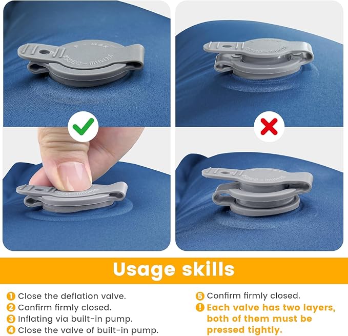 Sleeping Pad Compact Sleeping Pad for Camping with Pillow Built-in Foot Pump Inflatable Sleeping Mat for Travel Backpacking Hiking Sleeping Bag Tent Outdoor Adventure Camp Gear
