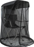 Camping Chair Mosquito Net Cover Black Mesh Insect Protection Screen 62.9x35.4x32.3 Inch with Dual Zipper Design for Outdoor Chairs with Sunshade (Black (Mosquito net))