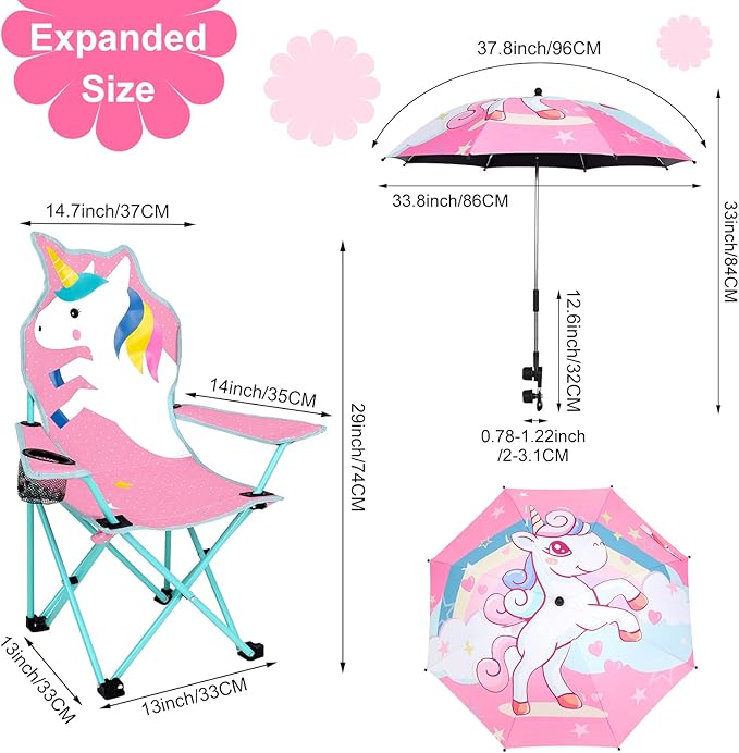 KABOER Kids Outdoor Folding Lawn and Camping Chair with Cup Holder and Carrying Bag Children's Camping Chairs