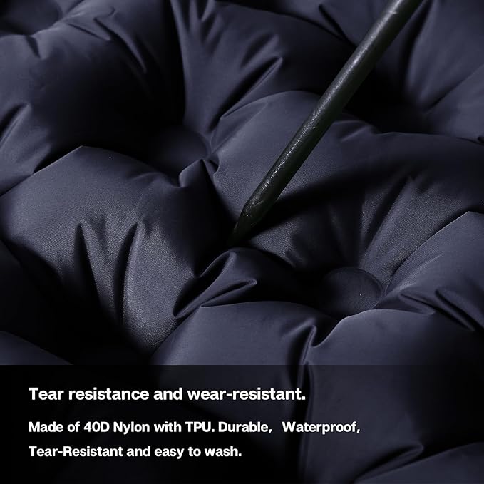 2 Person Inflatable Sleeping Pad for Camping Ultralight Double Camping Mat Air Mattress Foot Pump Durable Waterproof Compact Sleeping Mat for Outdoor Backpacking Hiking Navy