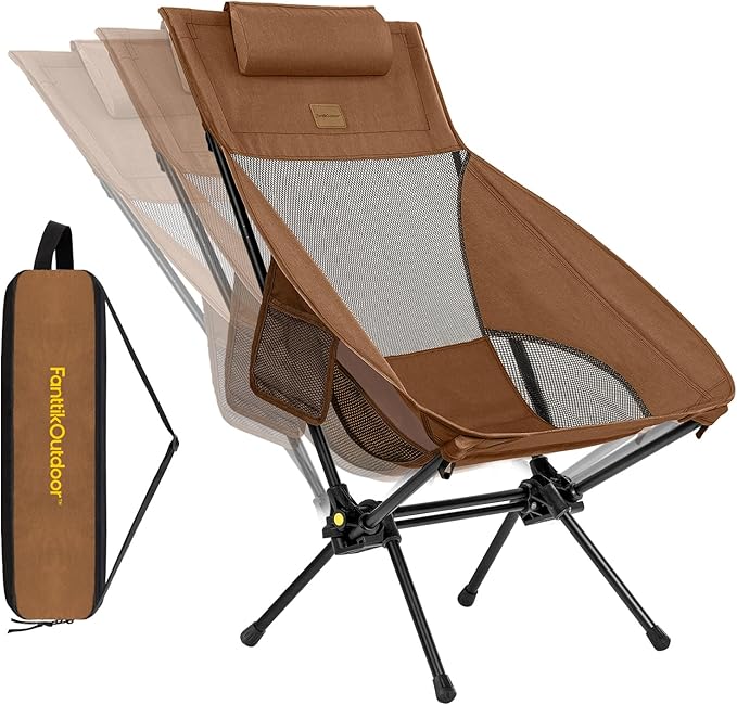 FanttikOutdoor Zeta L8 Max Camping Chair Portable &amp Lightweight Multi-Angle Adjustable Supports up to 250 lbs Comfort-Driven Design High Strength Camping Chair for Travel Hiking Fishing Br