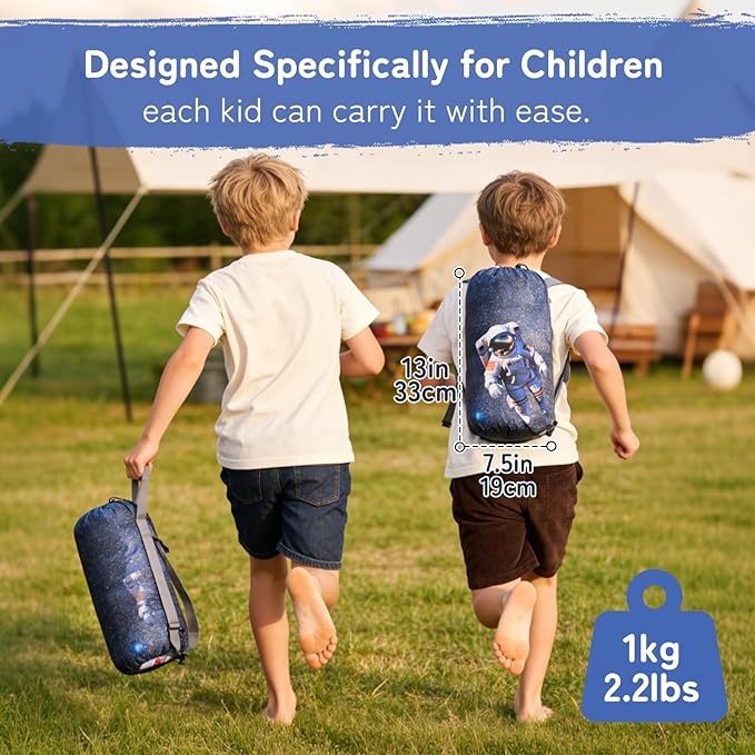 tuphen Kids Sleeping Bag - 50-77℉ 3-Season Waterproof Sleeping Bag for Boys &amp Girls Lightweight 2.2 lbs Camping Gear with Compression Bag Ideal for Camping Hiking Indoor