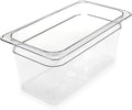 Carlisle FoodService Products Storplus Food Storage Container Food Pan Chafing Pan with Spoonable Corners for Catering Buffets Restaurants Polycarbonate (Pc) 1/3 Size 6 Inches Deep Clear