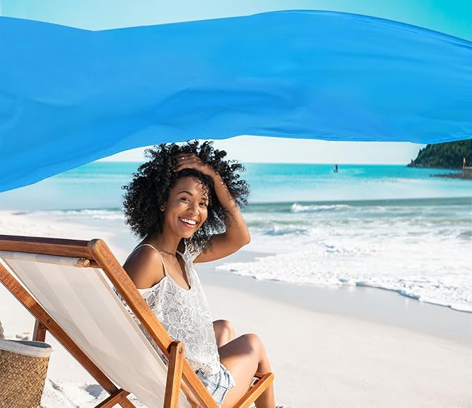 Shade Beach Tent Canopy for 3–6 People UPF 50+ UV Protection Sun Shade Lightweight 4 lbs Sets Up in 3 Minutes Portable Shelter for Beach Camping Fishing &amp Backyard Fun