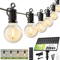Brightown 208FT Solar String Lights Outdoor Waterproof with Remote Solar Patio Lights with 100 Shatterproof LED Bulbs 3 Light Mode Dimmable &amp Timer Hanging String Lights for Porch Garden Bistr