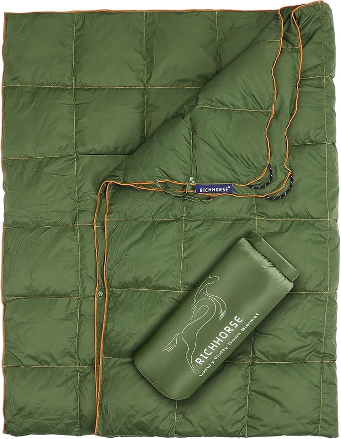 Down Blanket Camping Quilt - Lightweight Packable Puffy Wearable Water Resistant Backpacking Quilt for Outdoor Camping Travel and Hiking