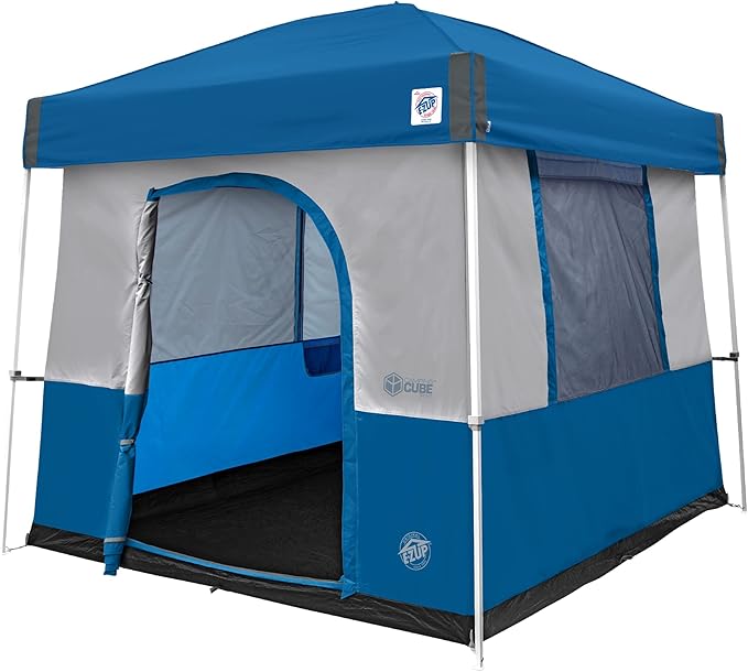 E-Z UP Camping Cube Sport Converts 10' Angled Leg Canopy into Camping Tent