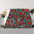 Strawberryies 50x40 Printed Soft Fleece Blanket for Sofa Bed and Camping - Cozy Blanket for Travel Picnics Nighttime Use