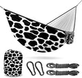 Cow Print Camping Hammock Outdoor Double Single Hammocks with 2 Tree Straps Lightweight Portable Heavy Duty Nylon Hammocks for Backpacking Travel Beach Backyard Patio Hiking