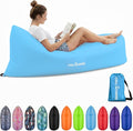Portable Inflatable Lounger for Beach &amp Camping – Self-Inflating Air Couch Beach Sofa and Outdoor Lounge Chair for Relaxation and Comfort