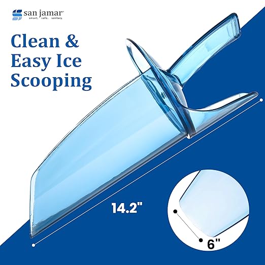San Jamar SI9500 Polycarbonate Saf-T-Scoop Only 64oz to 86oz for Ice Machine Blue