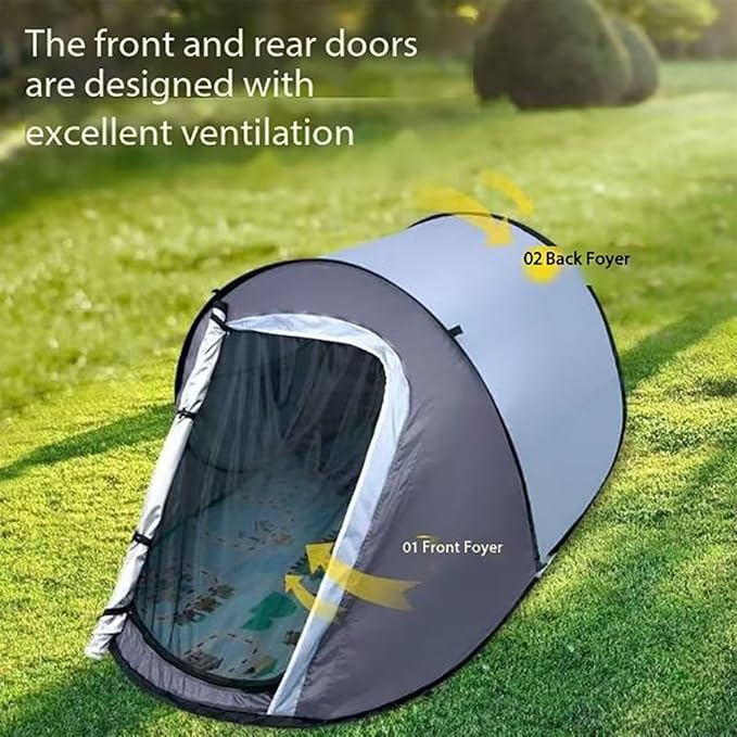 Camping Tent - Pop-up Tents | Easy Tent | Waterproof 1-2 Person Sunscreen | Automatic Setup Instant Family Shelter | Lightweight Windproof Portable Dome for Outside Hiking Traveling