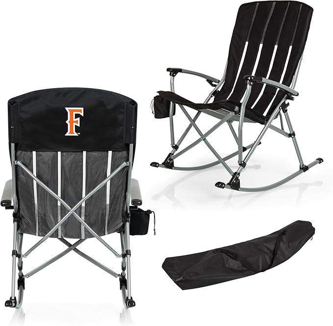 Picnic TIME NCAA Unisex-Adult NCAA Outdoor Rocking Camp Chair XL Heavy Duty Camping Chair for Adults