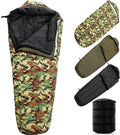 Macarrie Army Modular Military Sleeping Bag System for Adults Camo Thickened Multi Layered MSS Mummy Shaped Sleeping Bag with Bivy Cover for Winter Camping Gear