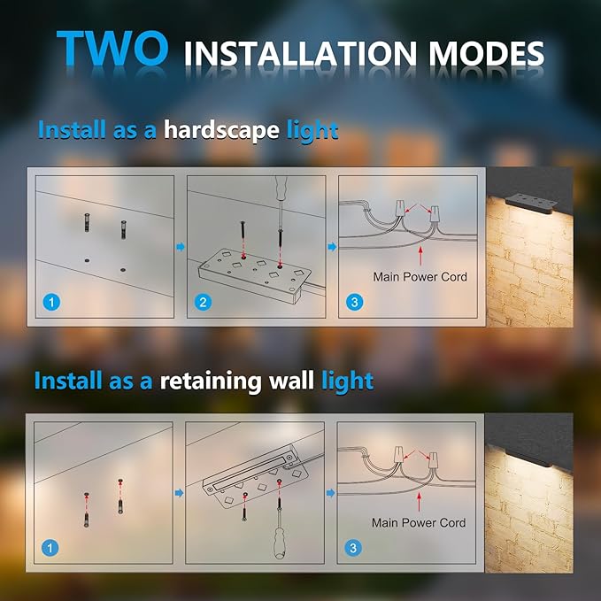 VOLISUN 7 Inch Retaining Wall Lights IP67 Waterproof Hardscape Lighting Cuttable Low Voltage Lighting 12V Paver Lights 2.8W Outdoor Step Landscape Lights 2700K Soft White (12 Pack)