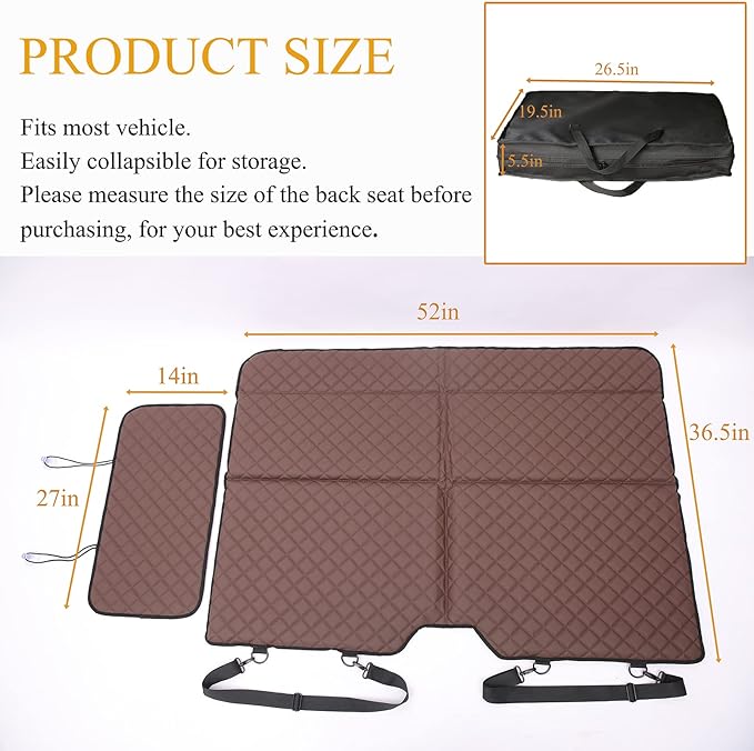 Non Inflatable Car Mattress Back Seat Extender for Truck Dogs Hammock Truck Bed Mattress Car Bed Camping Mattress Seat Covers for Car/Suv/Truck/F150/RAM1500/Silverado