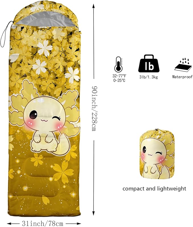 QOOMO Camping Sleeping Bags3 Season Warm &amp Cool WeatherLightweightWaterproof Sleeping Bags for Adults &amp KidsTravelingand OutdoorsCamping Gear Equipment