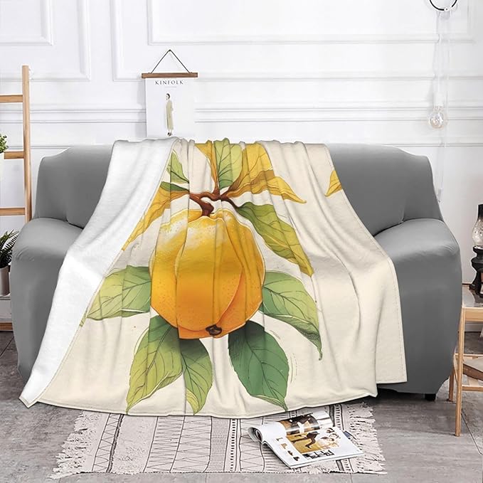 Loquat Soft Fleece Blanket 60 * 50 inch Soft Sofa Blanket Suitable for Sofa Camping Travel Night Cover Blanket