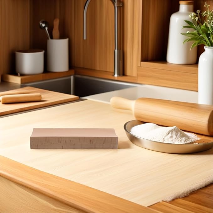 LOGOFUN 2PCS Rolling Pin Display Rack with Wooden Holder Roller Space Saving Counter Organizer for Home Baking Tool Storage Supplies - 185 * 60 * 30mm