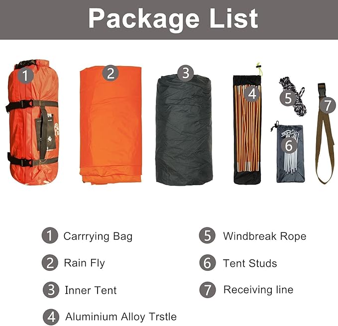 HILLMAN 1/2/3/4 Person Tents for Camping Instant Lightweight Backpacking Tents Easy Set Up Waterproof Family Camping Tent with Rainfly &amp Carry Bag Portable Dome Tent for Camping Hiking &amp Trave