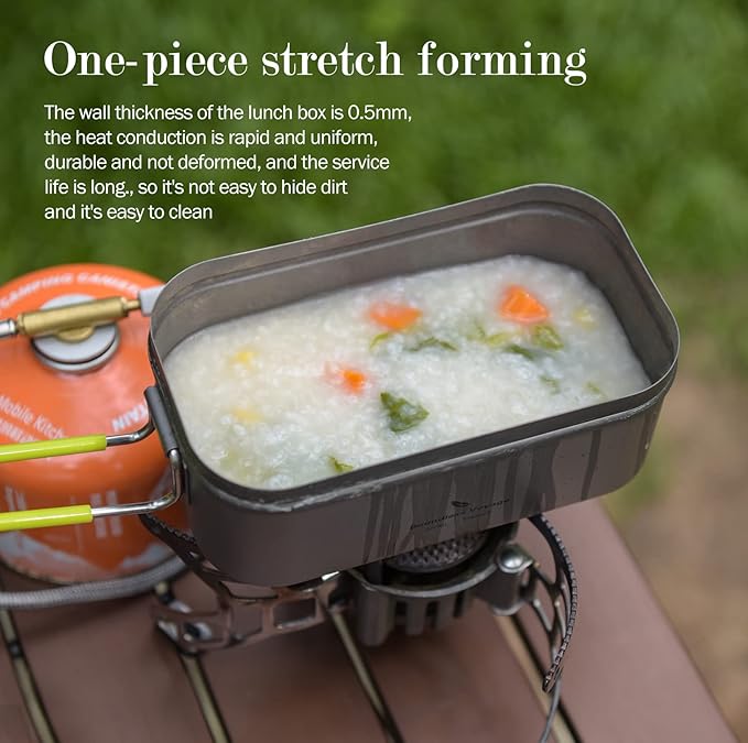Boundless Voyage Camping Box Lunch Box with Folding Handle Collapsible Bowls with Lids Outdoor Tableware Ultralight Camping Mess Kit